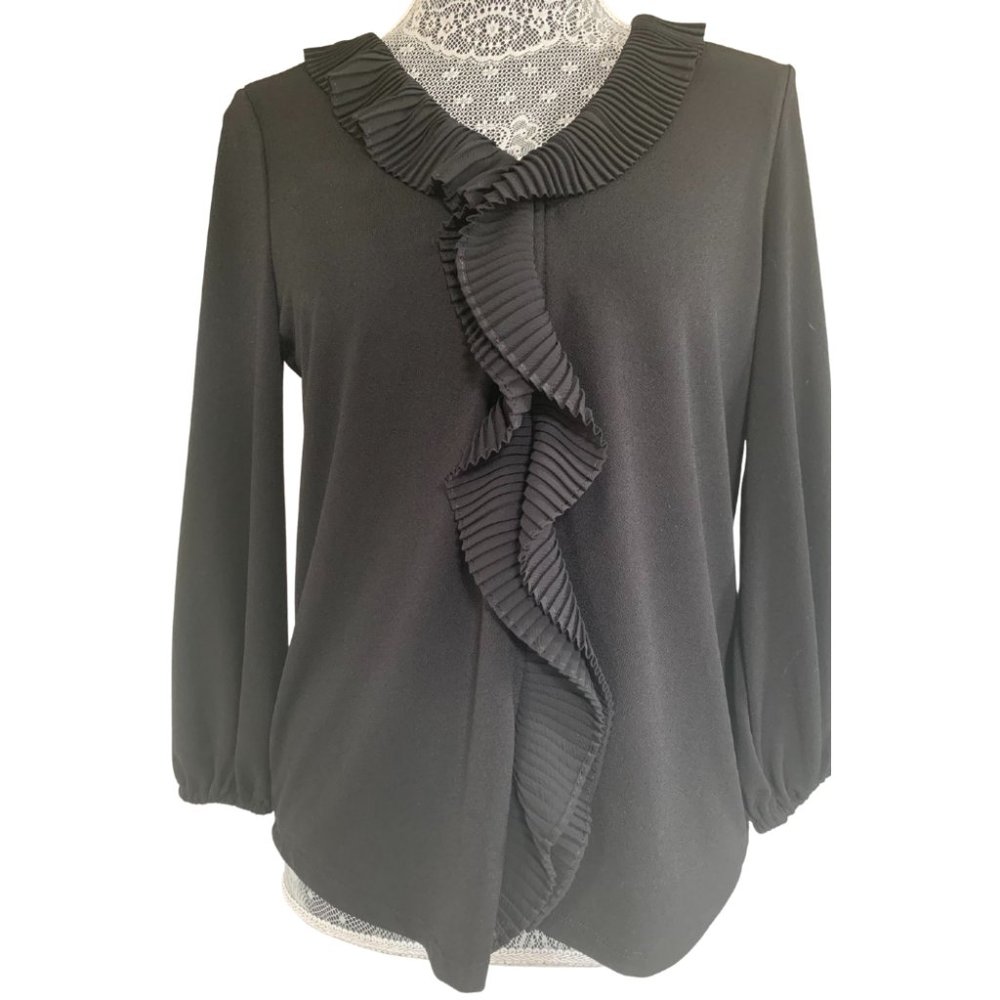 Adrianna‎ Papell  Black 3/4 Sleeve Blouse RN#59782 - Picture 2 of 8